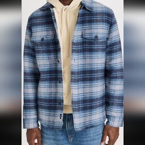 H&M Men's Blue Flanned Plaid Shirt Jacket
